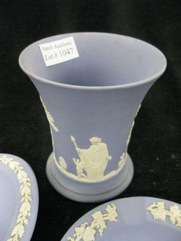 Appraisal: pcs Wedgwood Light Blue Jasperware vase and dishes classical scenes