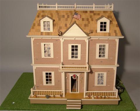 Appraisal: DOLL HOUSE ELECTRIFIED WITH ALL FURNISHINGS Three story complete with