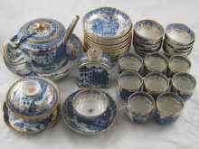 Appraisal: A service of th century Chinese gilt blue and white