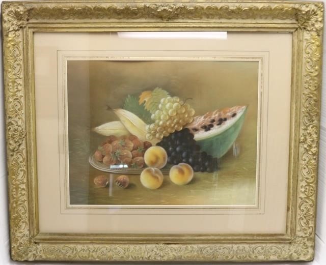 Appraisal: JOHN BOWER LATE TH CENTURY PASTEL STILL LIFEWITH FRUIT SIGNED