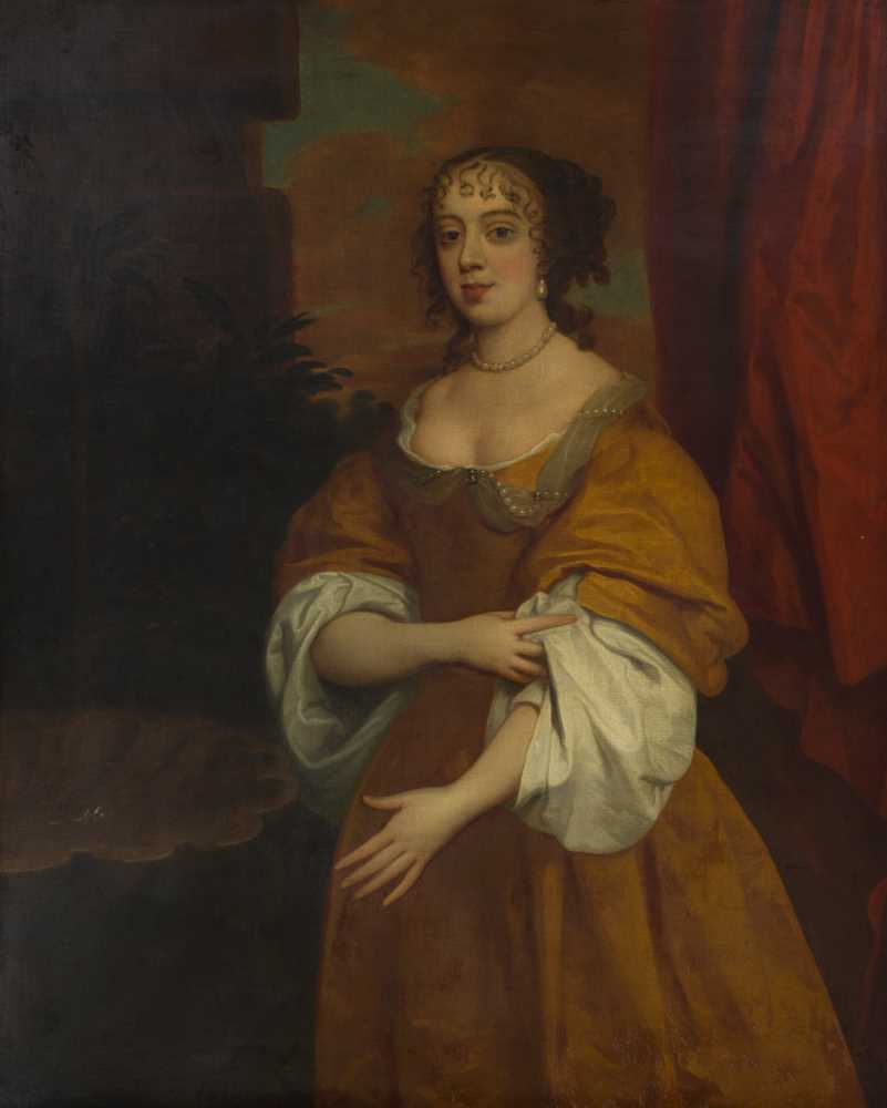 Appraisal: FOLLOWER OF SIR PETER LELY THREE QUARTER LENGTH PORTRAIT OF