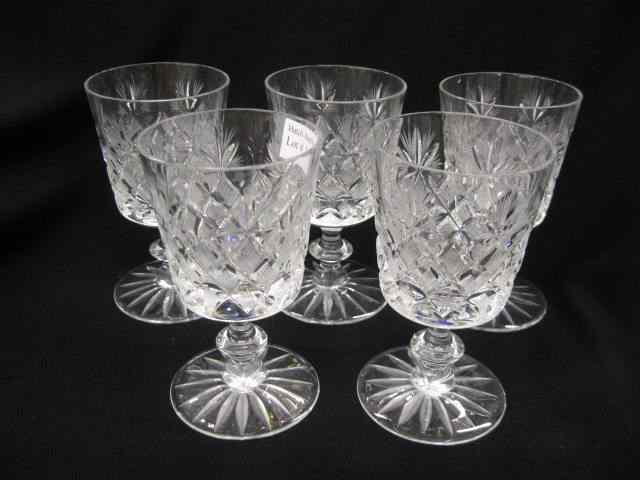 Appraisal: Cut Glass Goblets pedestal base '' diamond fan design excellent