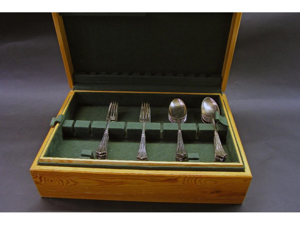 Appraisal: Canteen of silver plated Albany handled cutlery to include ten