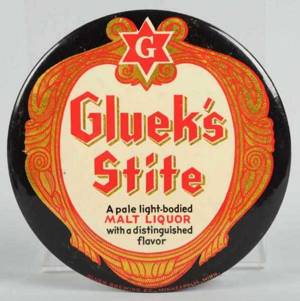 Appraisal: Gluek's Stite Malt Liquor Celluloid Button Sign Some light wear