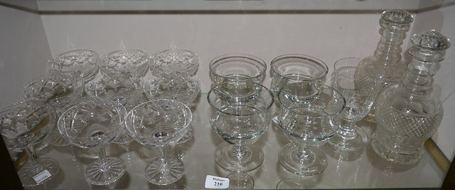 Appraisal: A Commemorative glasssigned Kim Thrower eight champagne glasses two cut