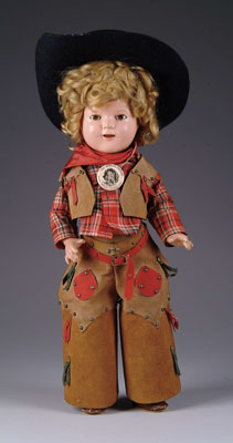 Appraisal: COMPOSITION SHIRLEY TEMPLE DOLL She has on her original cowgirl