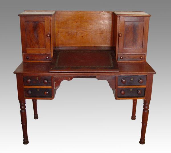 Appraisal: s WALNUT PLANTATION DESK Desk top with slant lift top