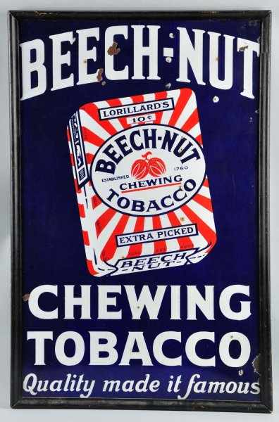 Appraisal: Beech Nut Tobacco Porcelain Sign Description Great color and beautiful