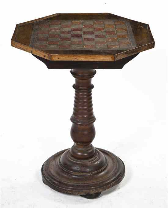 Appraisal: A Continental Mahogany Games Table having an octagonal top centered