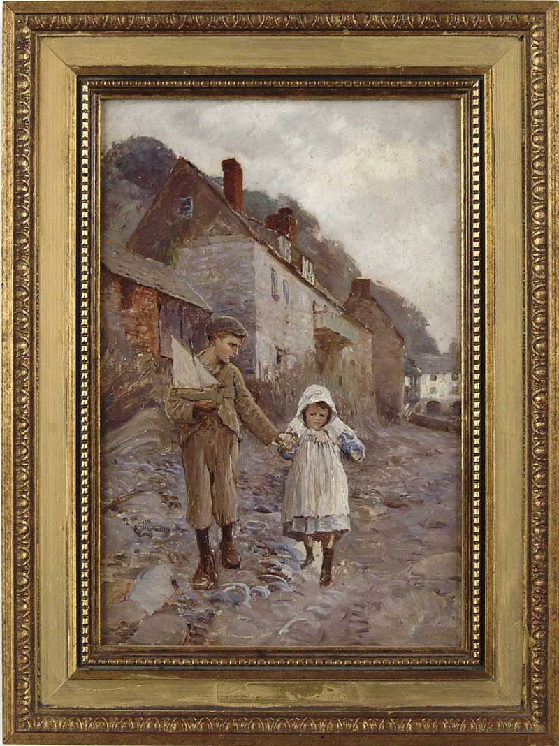 Appraisal: ANNA MARY RICHARDS BREWSTER American - CLOVELLY VILLAGE ENGLAND Oil