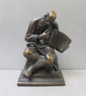 Appraisal: GROSSAUER Bronze Sculpture Accordion Player Signed 'Grossauer' on base and