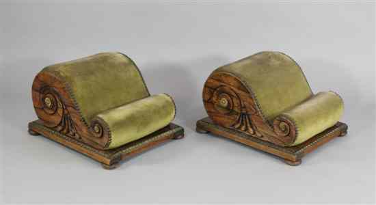 Appraisal: A pair of Regency ormolu mounted faux grained rosewood foot