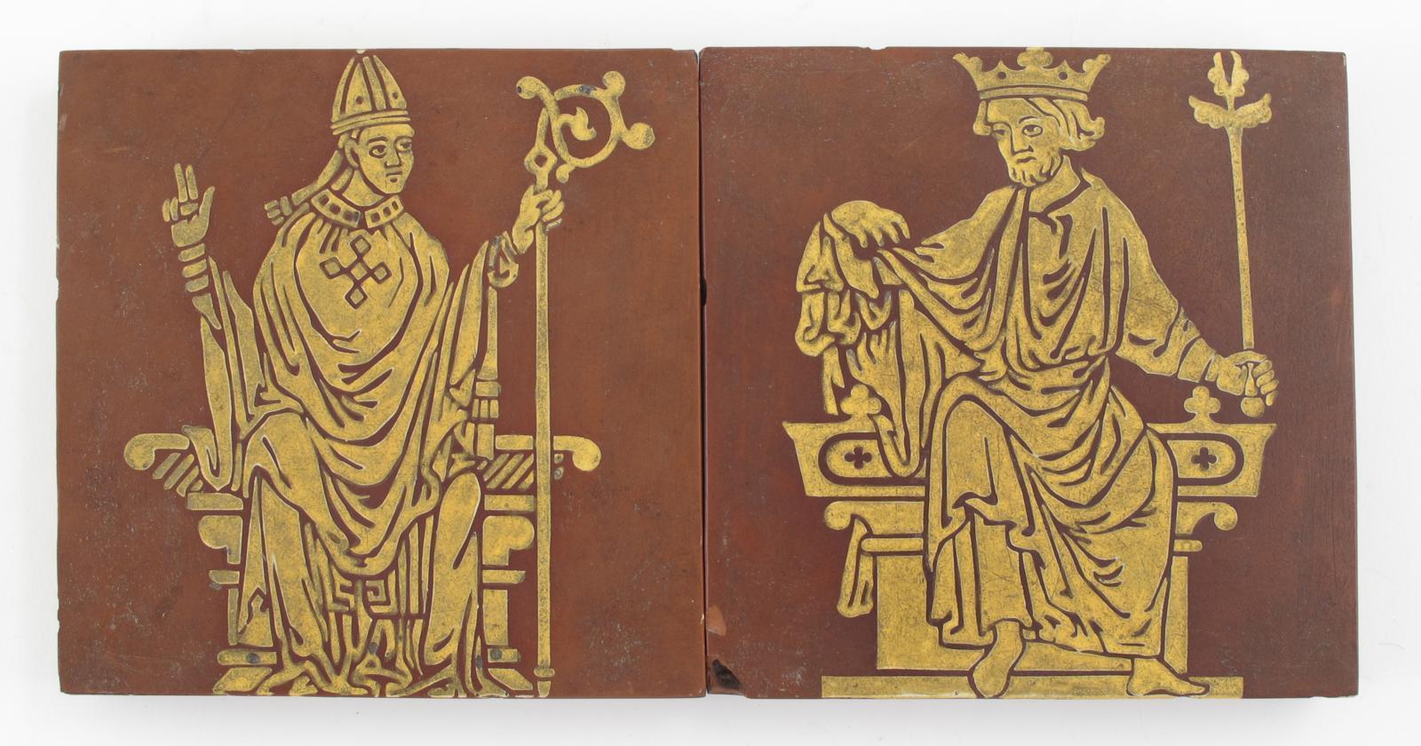 Appraisal: Two early Minton tiles designed by A W N Pugin