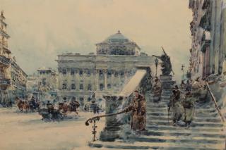 Appraisal: Wladyslaw T Chmielinski - Watercolor of the Warsaw Opera House