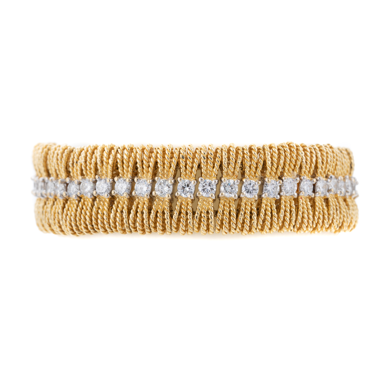 Appraisal: A SLIDING LINK DIAMOND BRACELET IN K YELLOW GOLD K