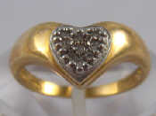 Appraisal: A carat gold diamond heart ring size M gms