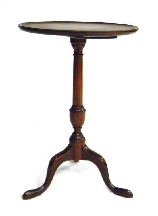 Appraisal: Nathan Margolis candle stand mahogany round top urn turned standard