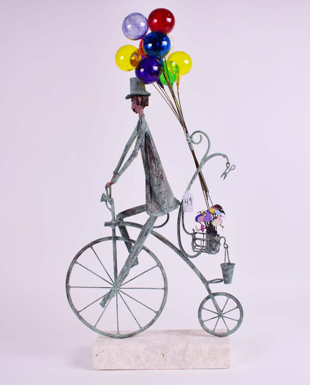 Appraisal: JIM LEWK FRENCH TH CENTURY Balloon Seller on a Bicycle