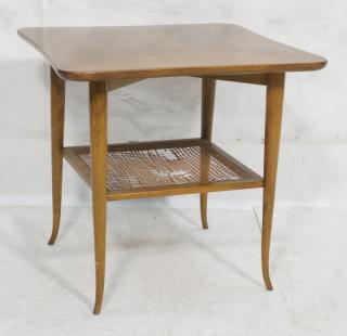 Appraisal: Robsjohn Gibbings Side Table Woven Caned Lower s Robsjohn Gibbings