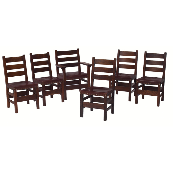 Appraisal: Good Gustav Stickley dining chairs set of six