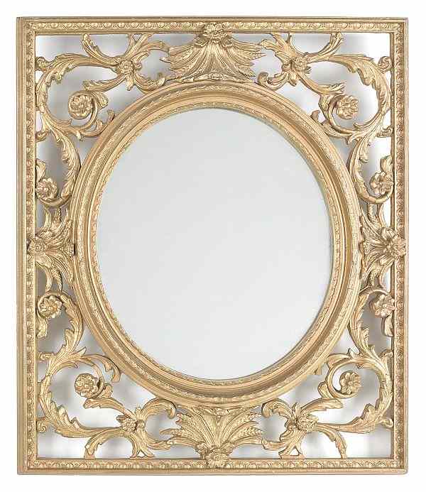 Appraisal: Carved giltwood mirror th c h w