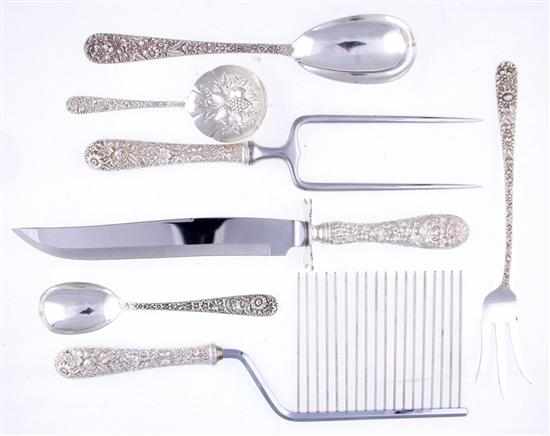 Appraisal: Kirk Son Repousse pattern flatware and serving pieces comprising hollow