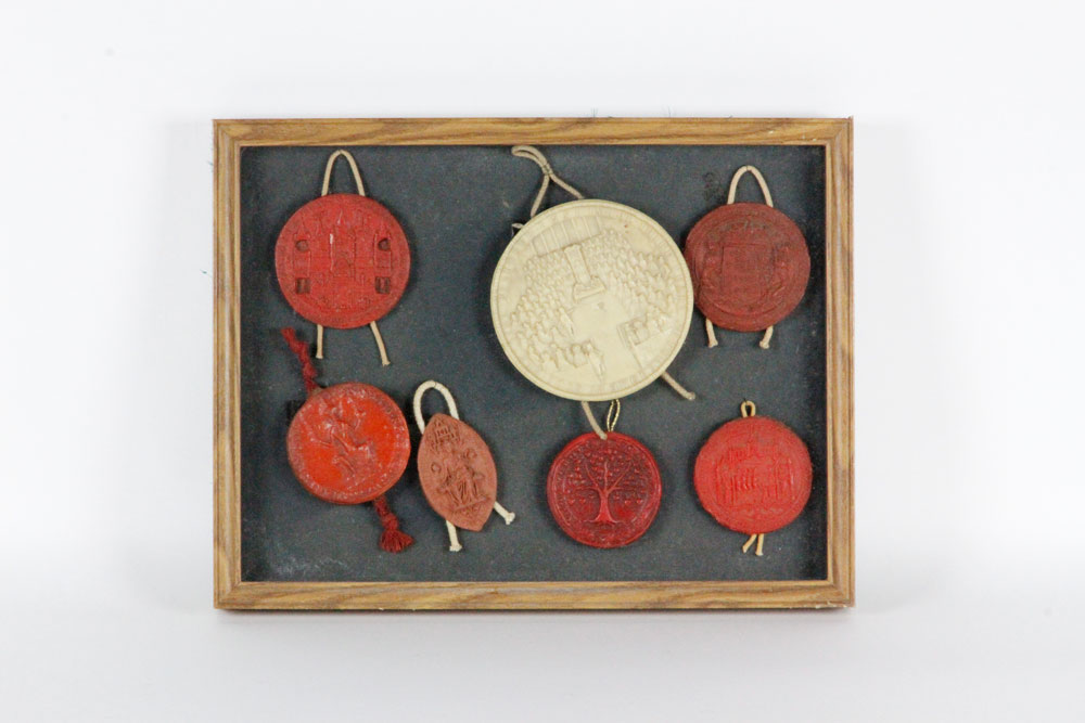 Appraisal: - Framed English Wax Seals Enlgish wax seals in shadow