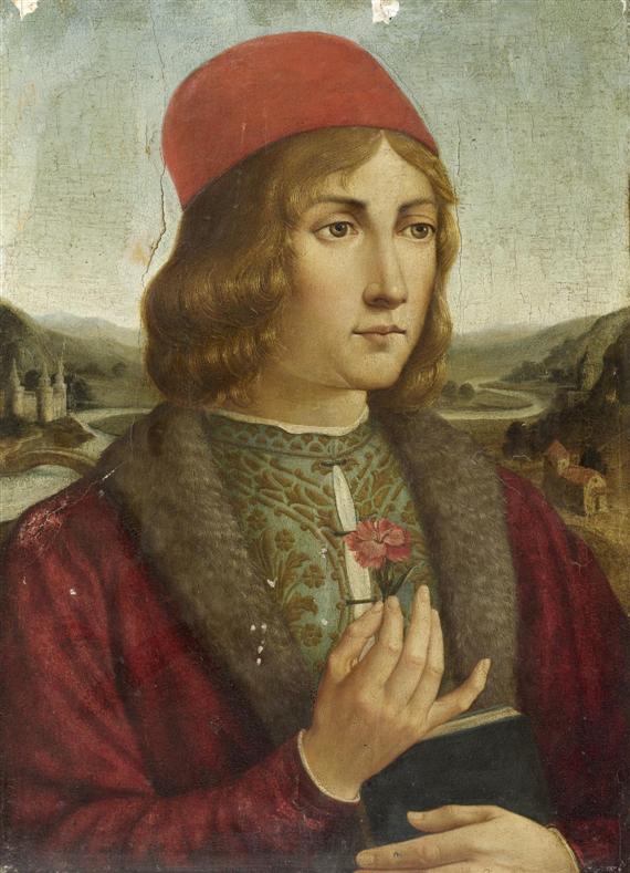 Appraisal: GHIRLANDAIO DOMENICO FOLLOWER OF Florence Portrait of a young man