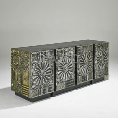 Appraisal: ADRIAN PEARSALL Credenza USA s Silvered composite and laminate x