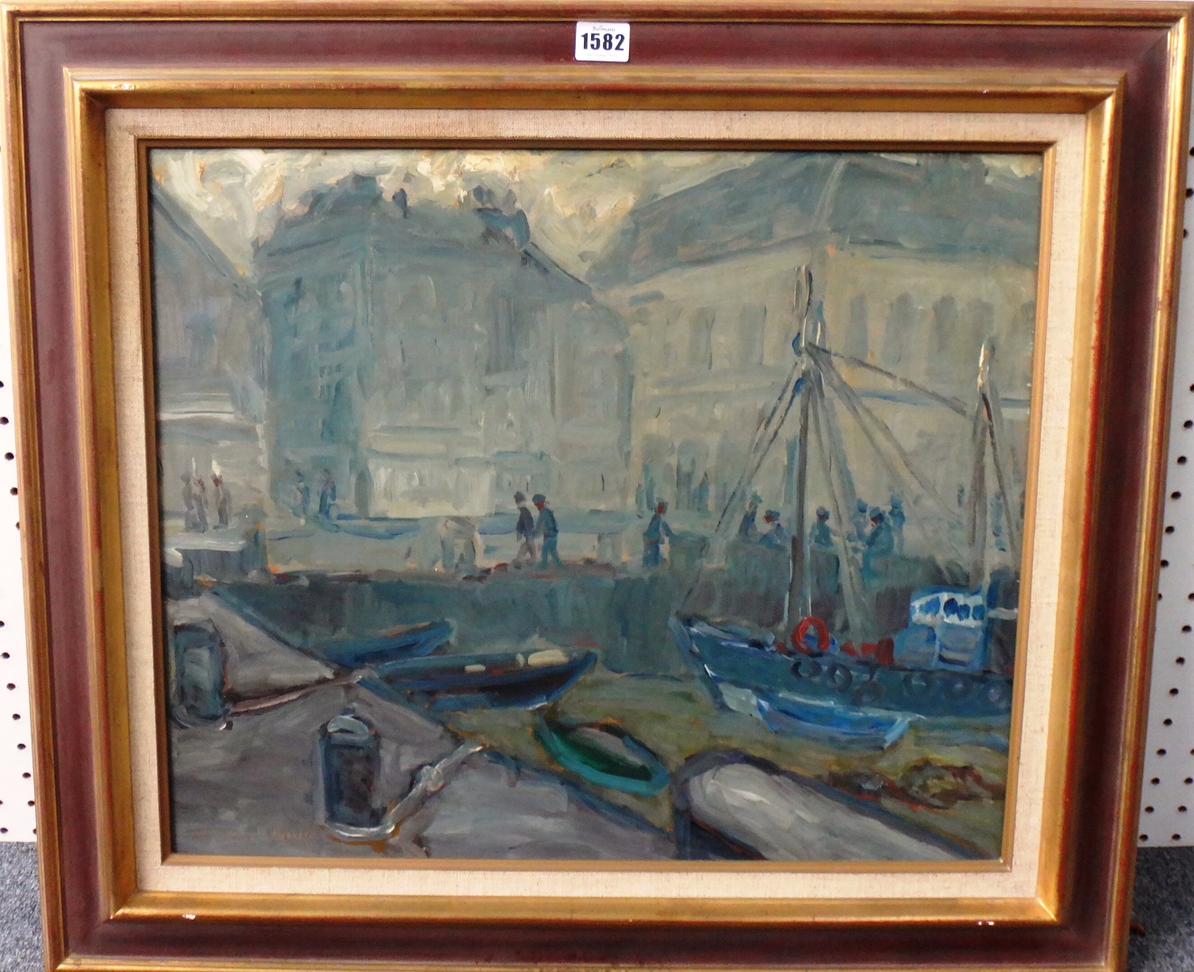 Appraisal: Fernand Larue - Br me sur le port oil on