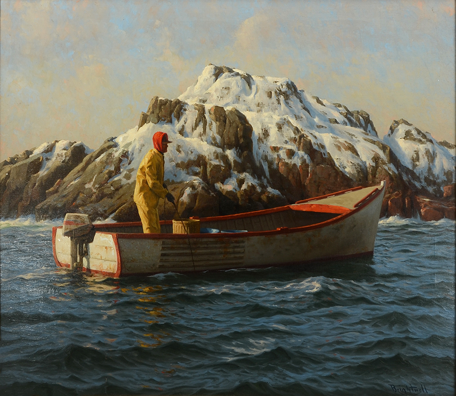 Appraisal: BRIGHTWELL Walter American - New England Lobster Fisherman in winter