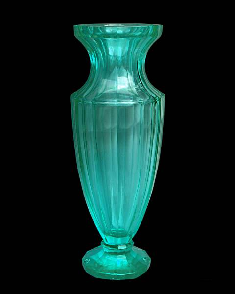 Appraisal: A Czechoslovakian glass vase circa The waisted neck above an