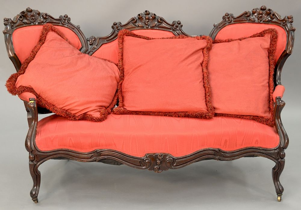 Appraisal: Victorian triple back sofa wd in Victorian triple back sofa