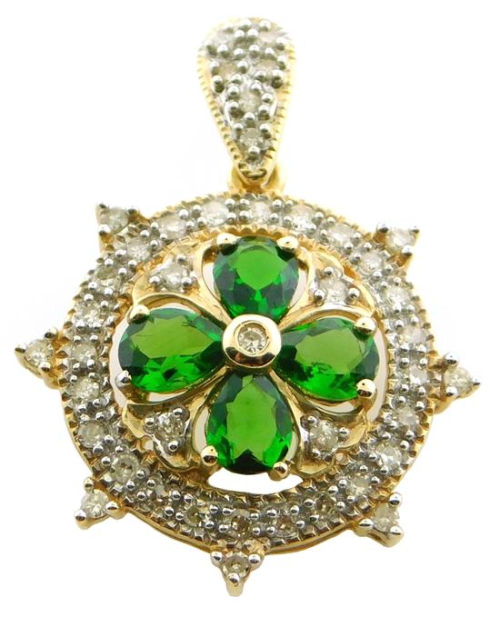 Appraisal: JEWELRY Five Pieces of Chrome Diopside Jewelry including one K