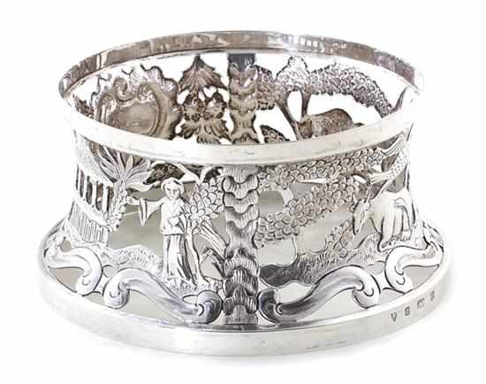 Appraisal: Edwardian silver dish ring by Israel Sigmond Greenberg Birmingham dated