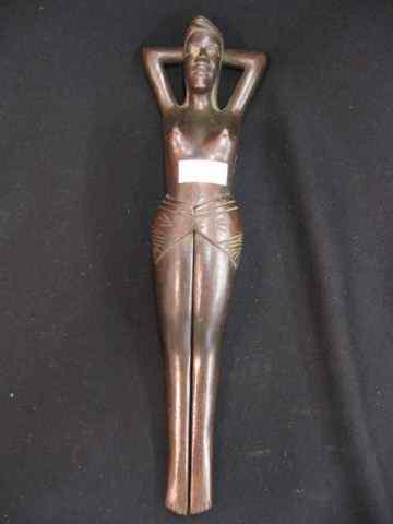 Appraisal: Carved Wooden Figural Nutcracker ofa woman semi-nude ''