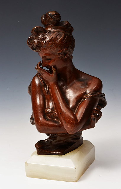 Appraisal: Georges Van Der Straeten Belgium - Acting Coybronze inscribed 'Van