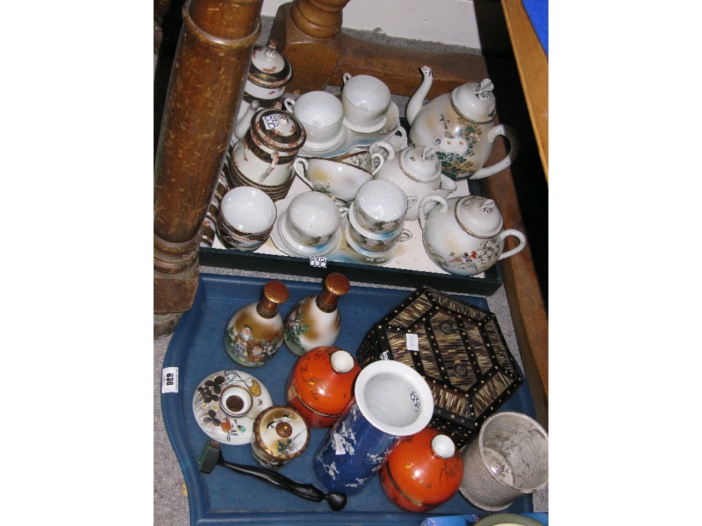 Appraisal: Lot comprising two trays of assorted ceramics to include oriental