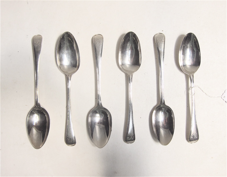 Appraisal: SET OF SIX GEORGE III STERLING SILVER TABLESPOONS hallmarked British