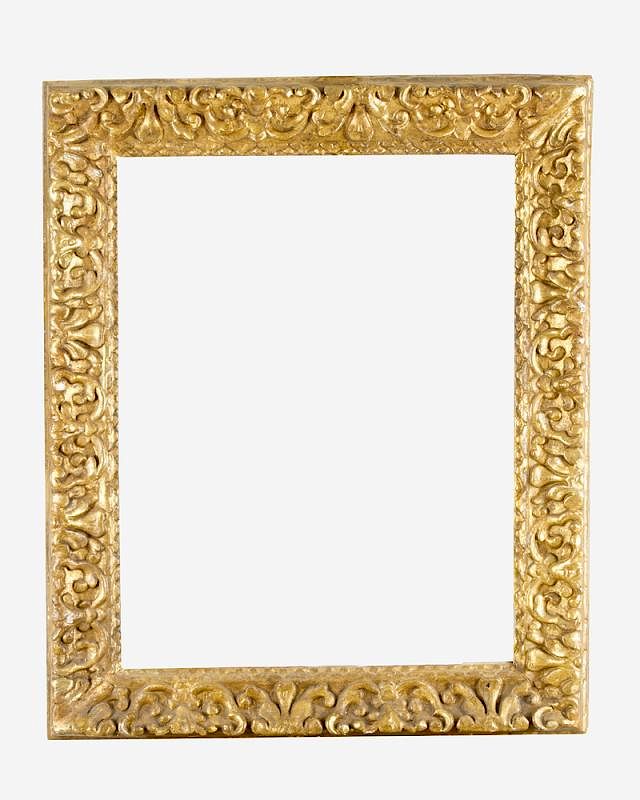 Appraisal: Impressive frame Impressive frame in manieristic manner wood carved on