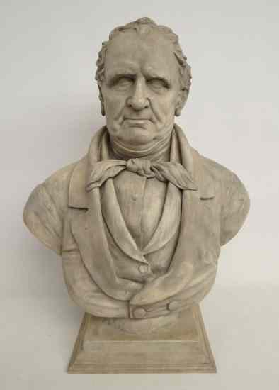 Appraisal: th c plaster bust sculpture of James Fenimore Cooper ''