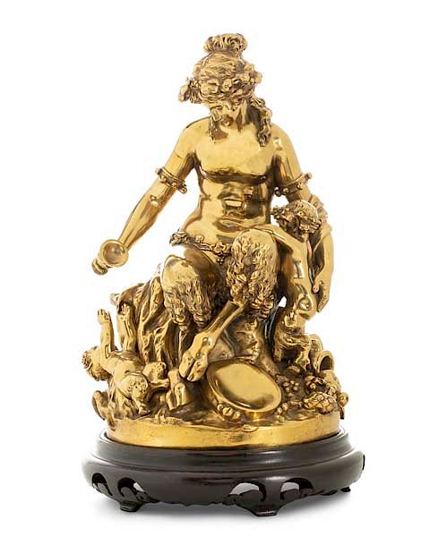 Appraisal: A French bronze figural group after Clodion A French bronze