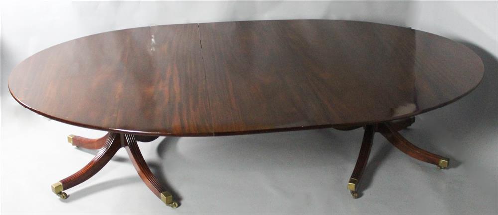 Appraisal: REGENCY STYLE MAHOGANY TWO PEDESTAL DINING TABLE ESTATE OF TOM