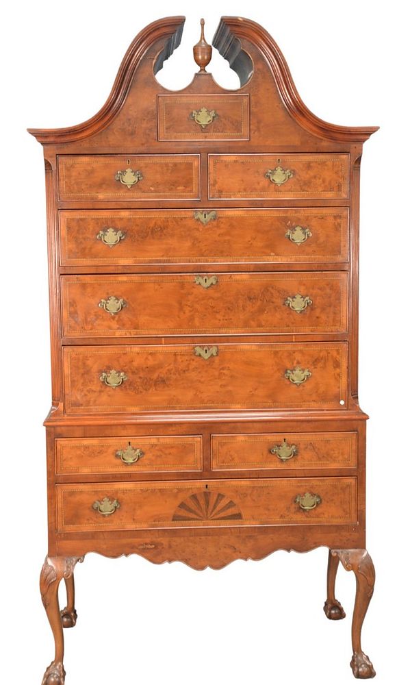 Appraisal: George IV Style Mahogany Highboy in two parts with full