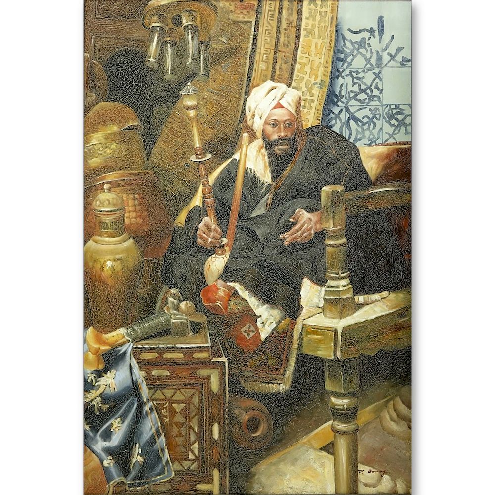 Appraisal: Orientalist School Oil On Canvas Arabian King Orientalist School Oil