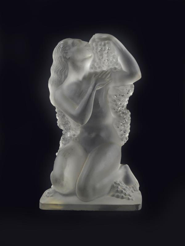 Appraisal: A Lalique frosted glass figure of a woman holding bunches