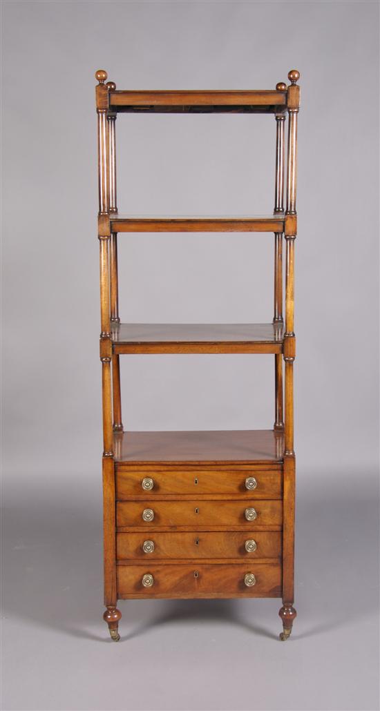 Appraisal: A Victorian Mahogany Four Tiered Etagere Height x width x