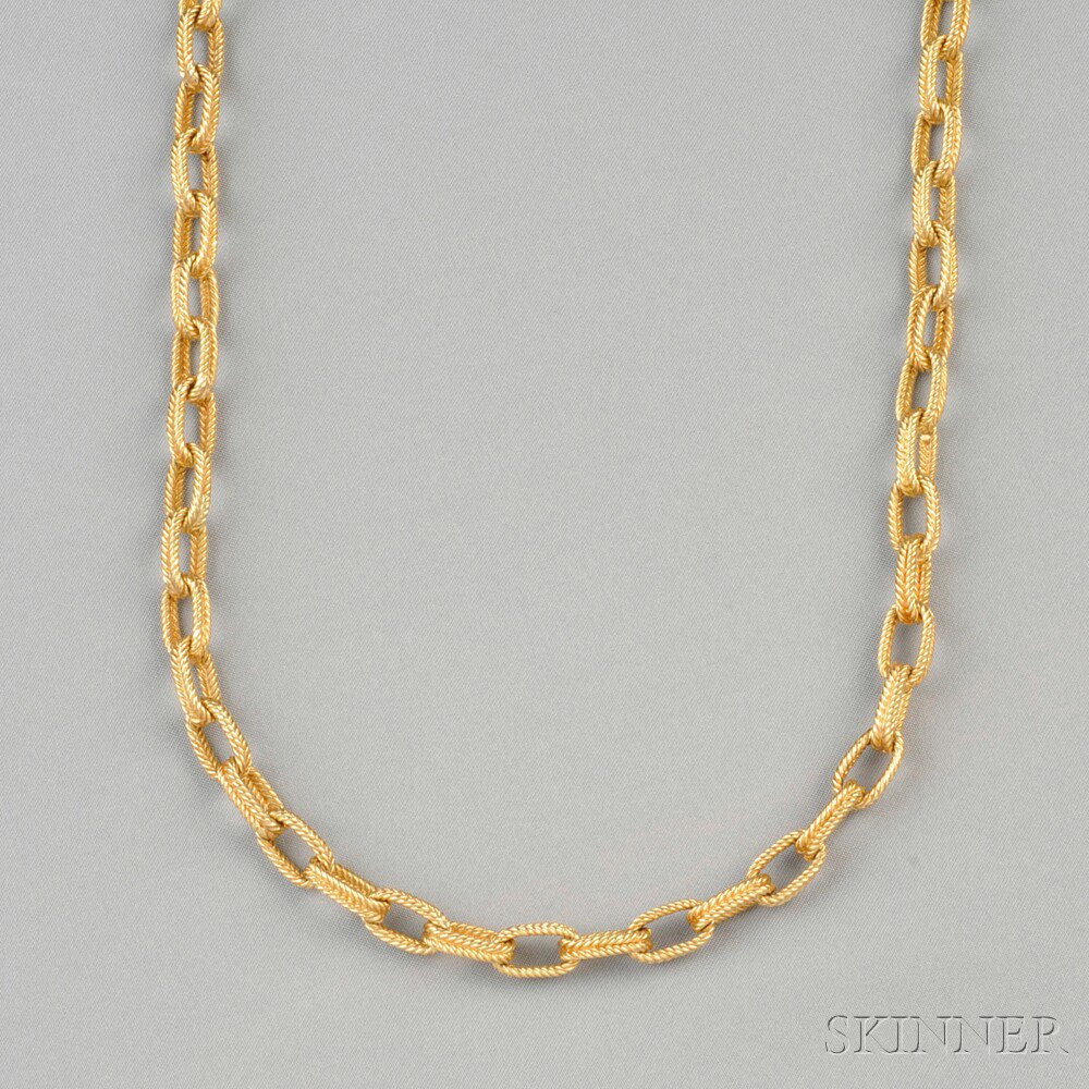 Appraisal: kt Gold Necklace composed of double ropetwist oval links dwt