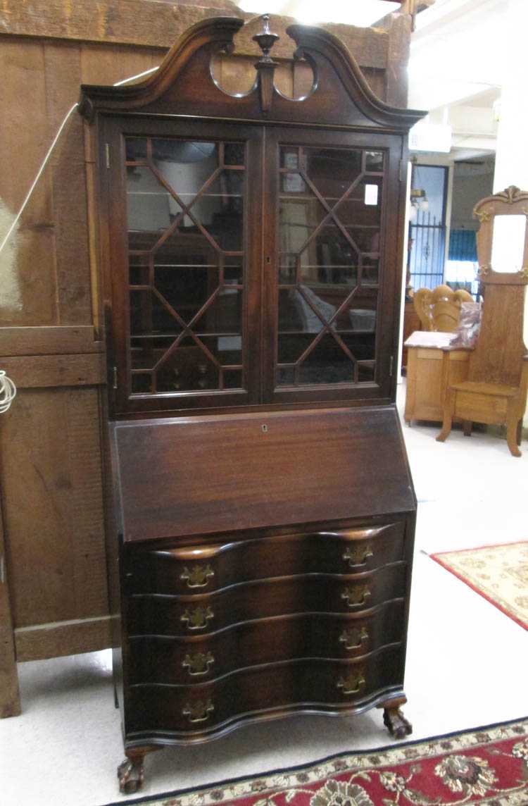 Appraisal: CHIPPENDALE STYLE MAHOGANY SECRETARY BOOKCASE Rockford Chair Furniture Co Rockford