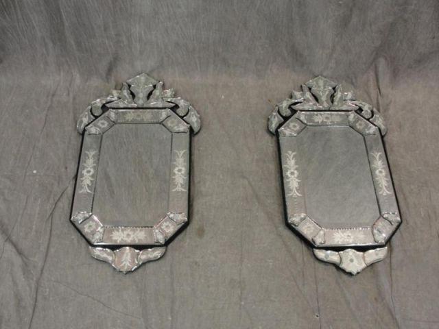 Appraisal: Pair of Venetian Style Mirrors Glass as is-some chips From